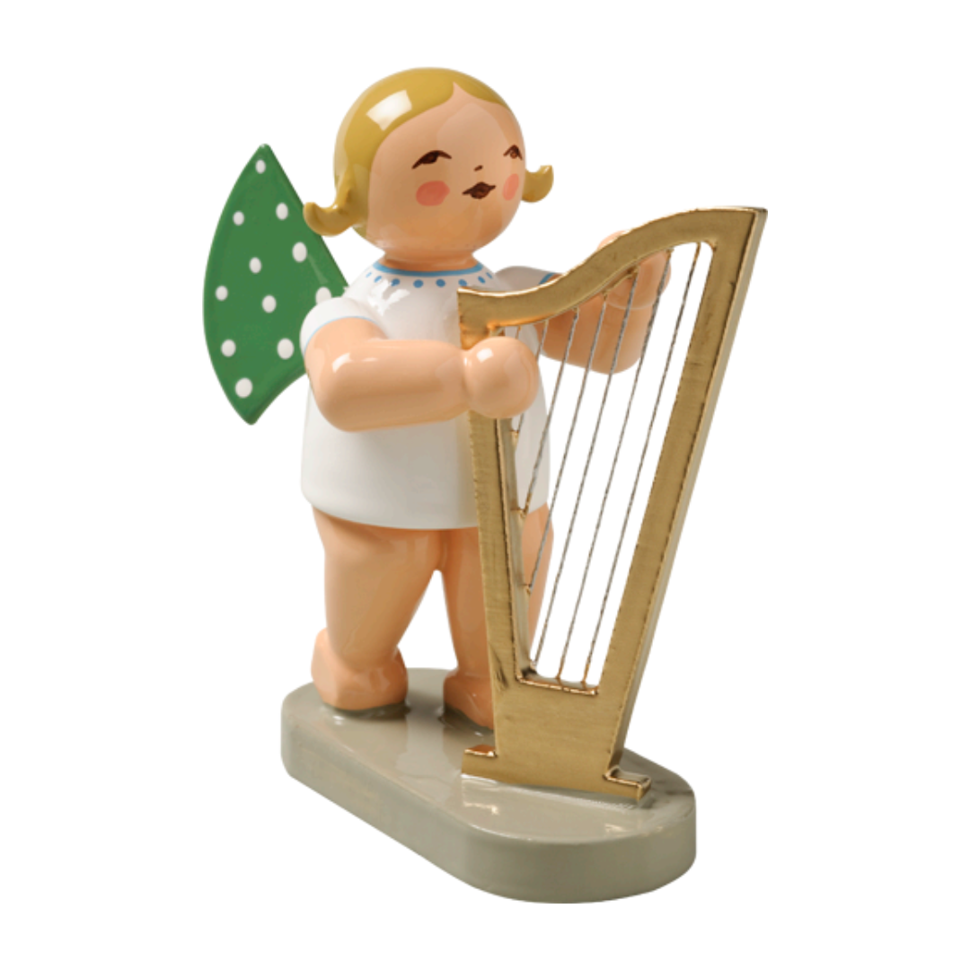 Angel with Large Harp, standing blonde by Wendt und Kuhn