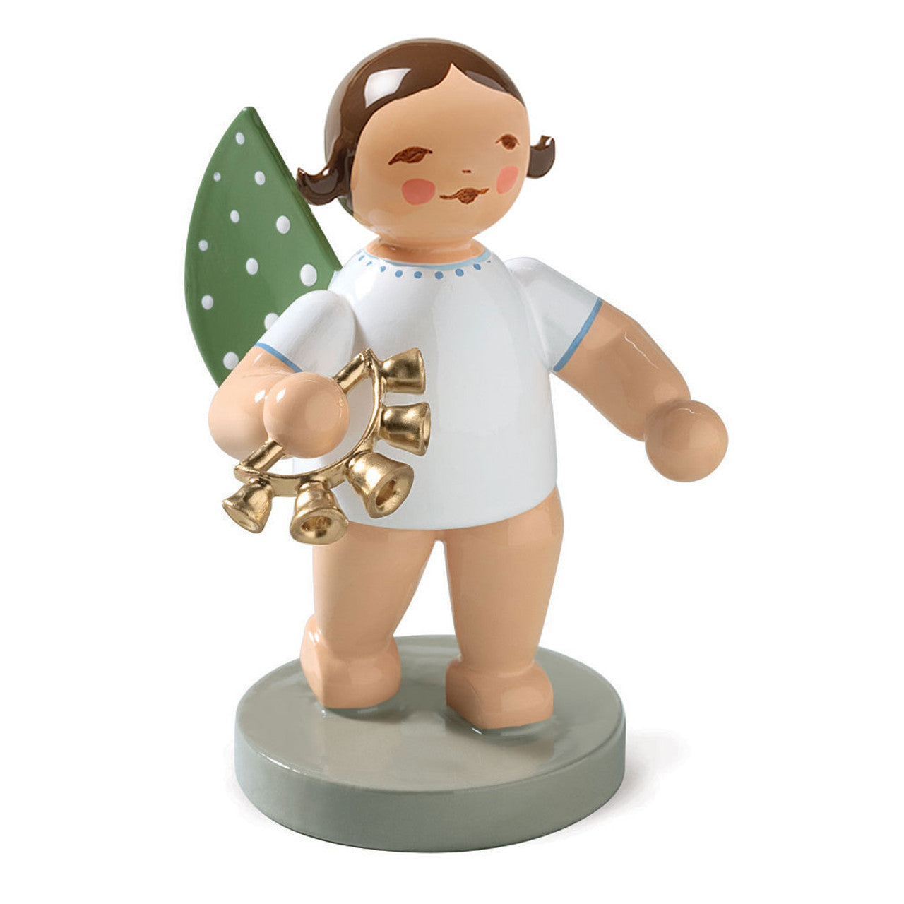 Angel with Bell Wreath, standing brunette by Wendt und Kuhn