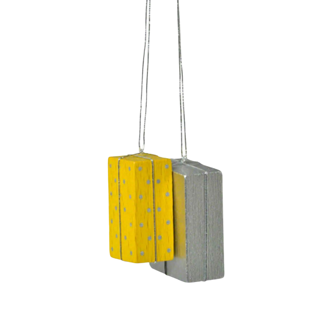 Packages Ornament, yellow and silver by KWO