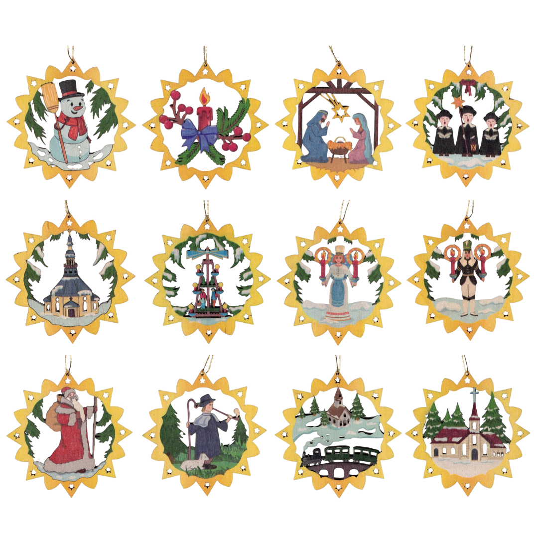 Scroll Circle Ornaments, painted by Kunstgewerbe Lenk und Sohn