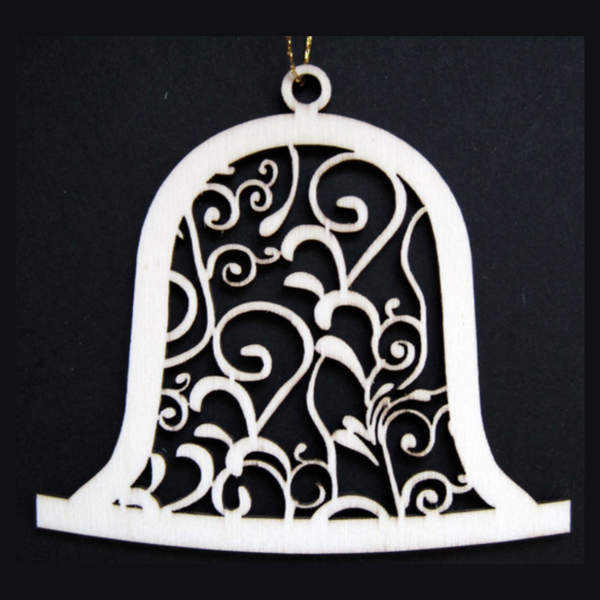 Bell with Swirls Wood Ornament by Wandera GmbH