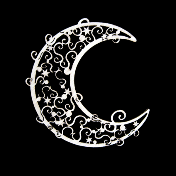 Moon with Swirls Wood Ornament by Wandera GmbH