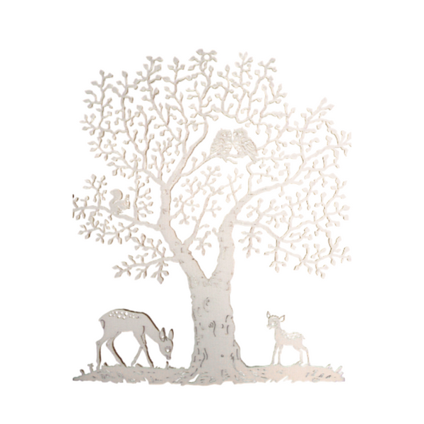 Deer under Tree, Window or Wall Hanging Wood Ornament by Wandera GmbH