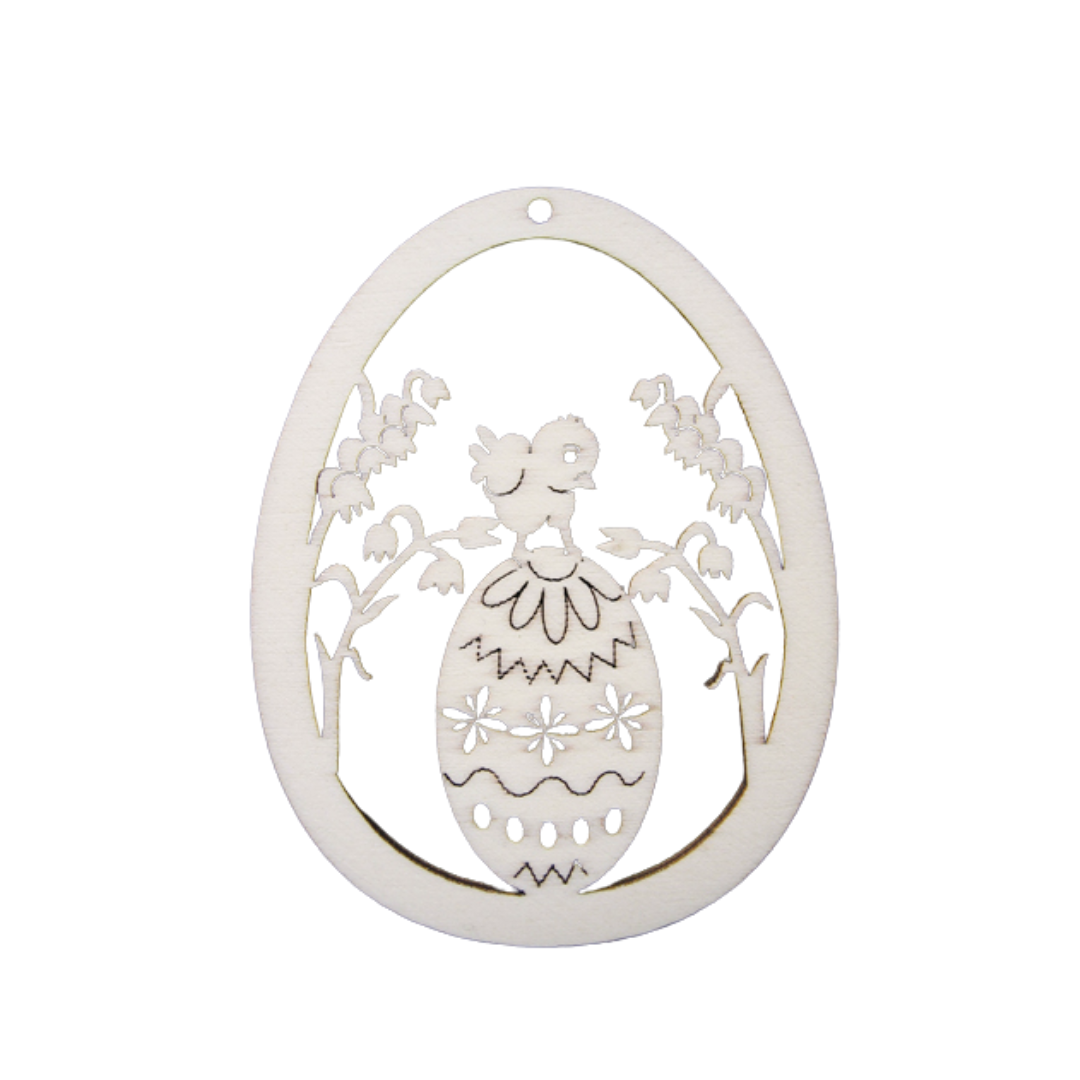 Chick on top of Egg Wood Ornament by Wandera GmbH