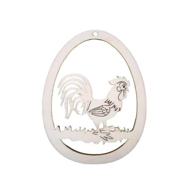 Rooster Wood Ornament by Wandera GmbH