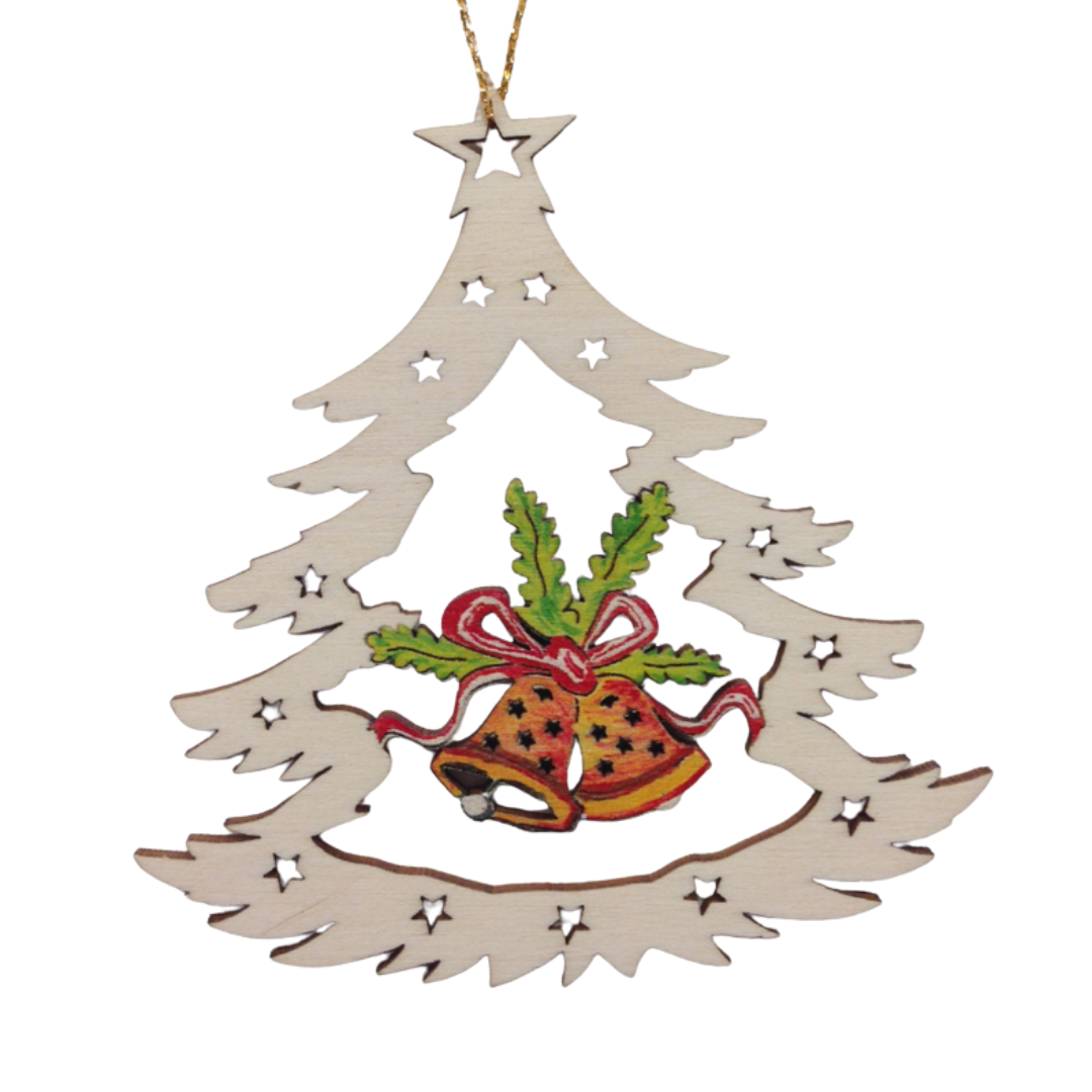 Bells in Tree Wood Ornament by  Wandera GmbH