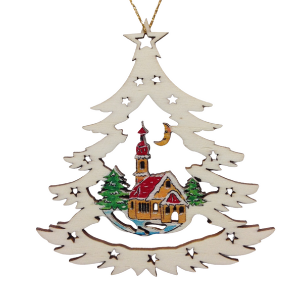 Church in Tree Wood Ornament by  Wandera GmbH