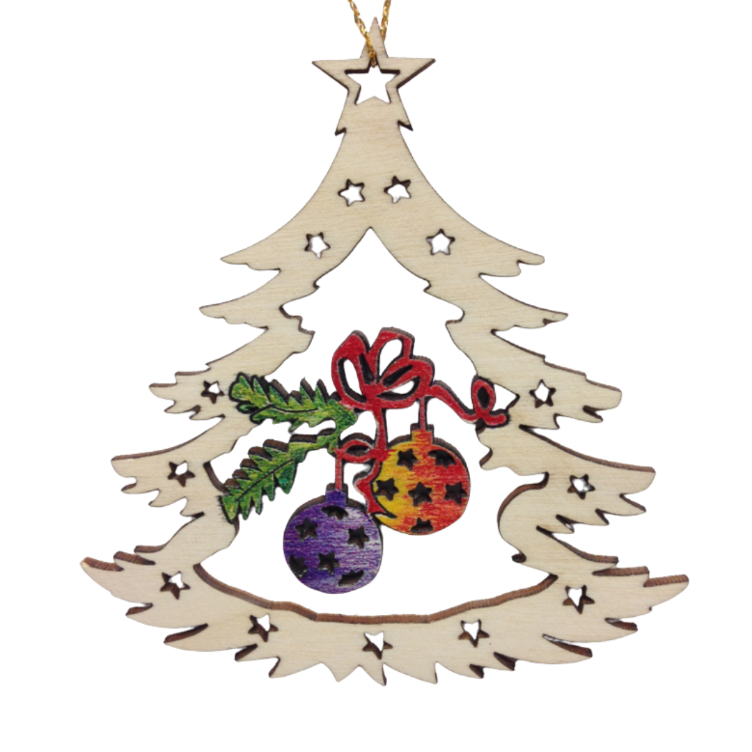 Kugels in Tree Wood Ornament by  Wandera GmbH
