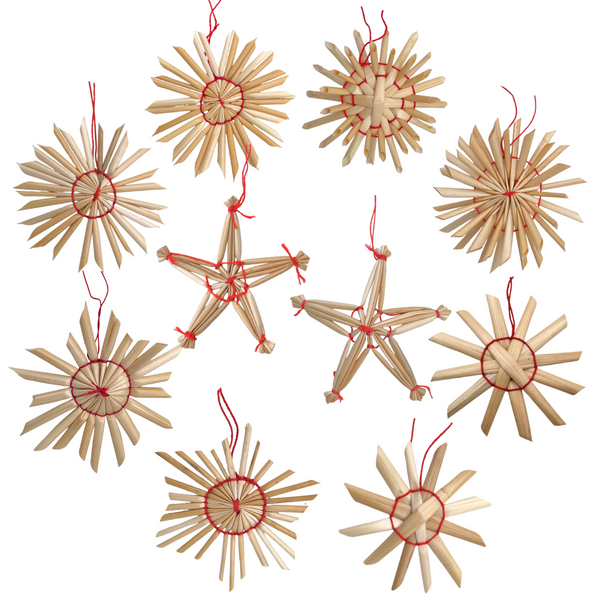 Set of 10 Straw Ornaments by Wandera GmbH