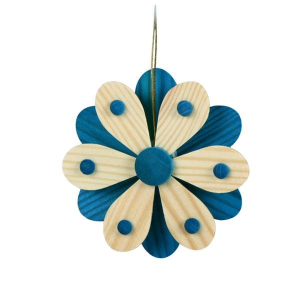 Spring Blossoms Ornament, blue by Martina Rudolph