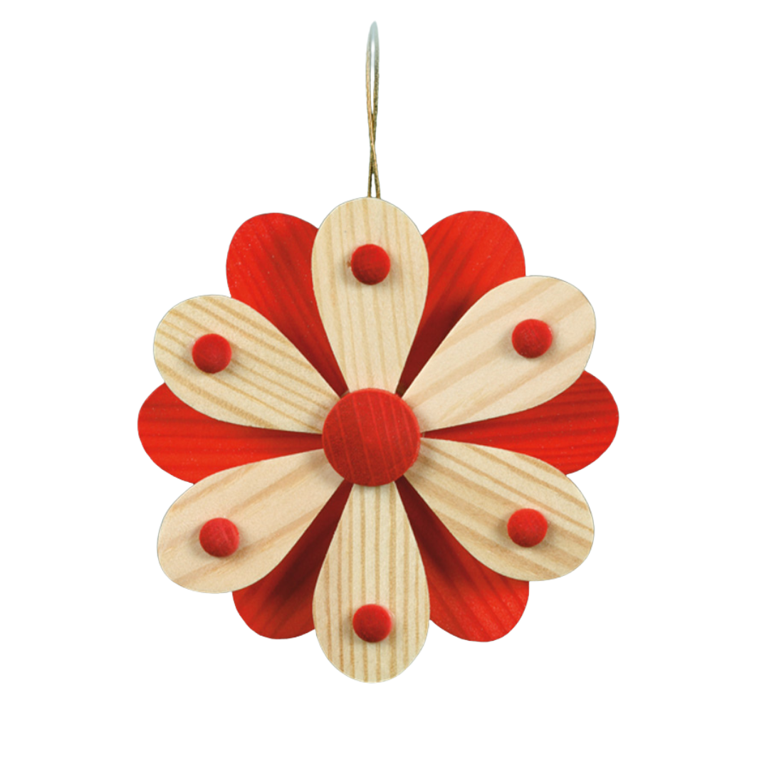 Spring Blossoms Ornament, red by Martina Rudolph