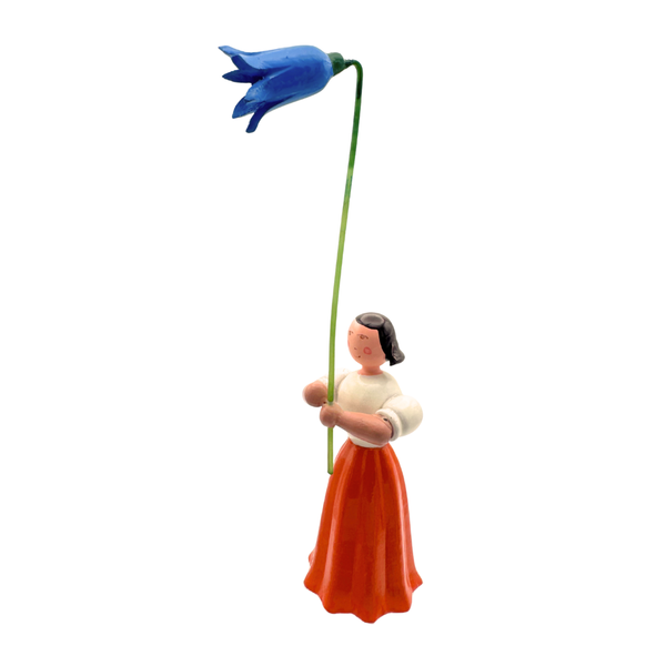 Flower Girl, orange with blue flower by Kuhnert GmbH