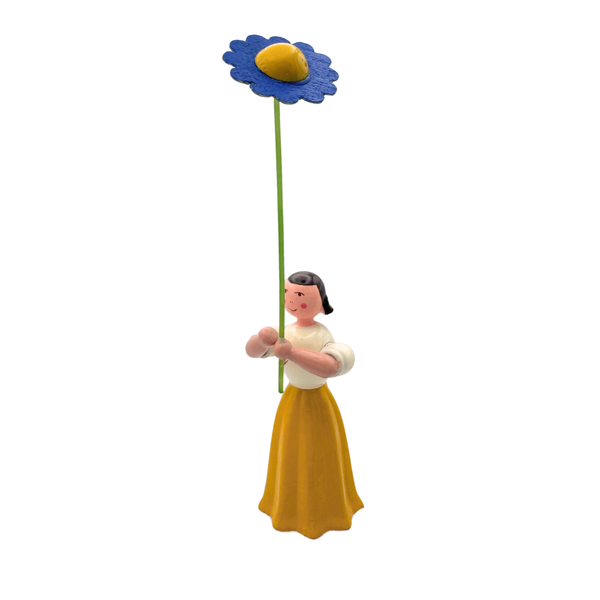 Flower Girl, yellow with blue flower by Kuhnert GmbH