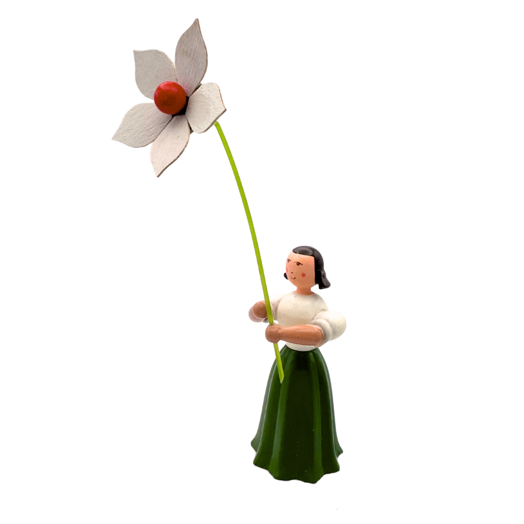 Flower Girl, green with white flower by Kuhnert GmbH