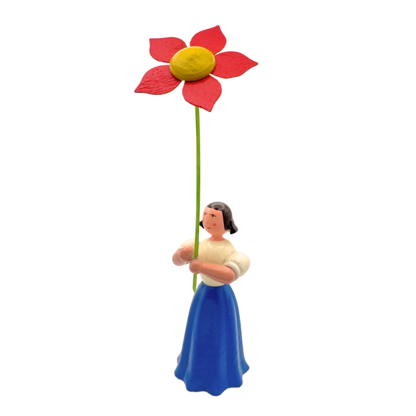 Flower Girl, blue with red flower by Kuhnert GmbH