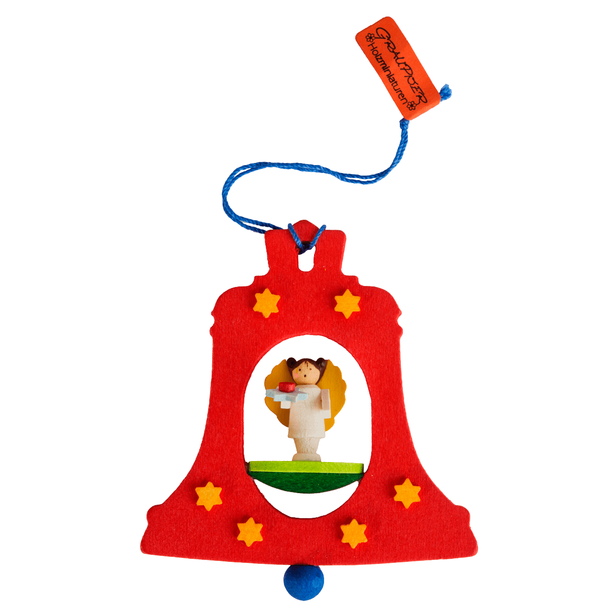 Bell with Figure Ornament by Graupner Holzminiaturen