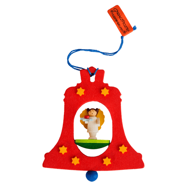 Bell with Figure Ornament by Graupner Holzminiaturen