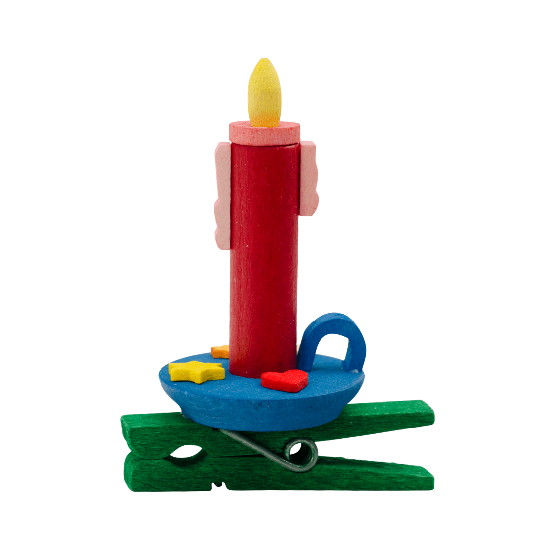 Candle with Clip by Graupner Holzminiaturen