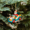Santa in a Vintage Car Ornament by Graupner Holzminiaturen