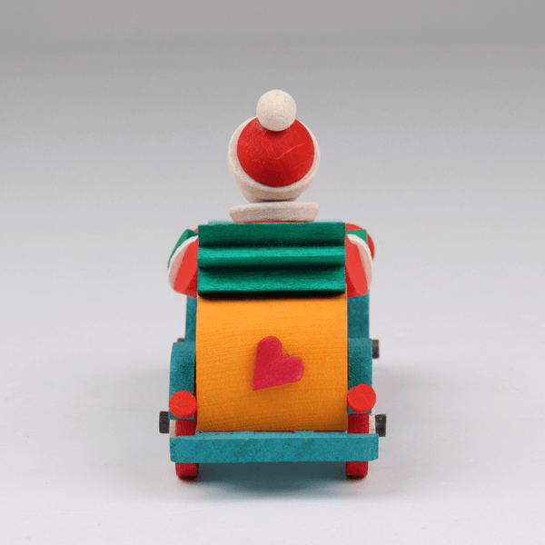 Santa in a Vintage Car Ornament by Graupner Holzminiaturen