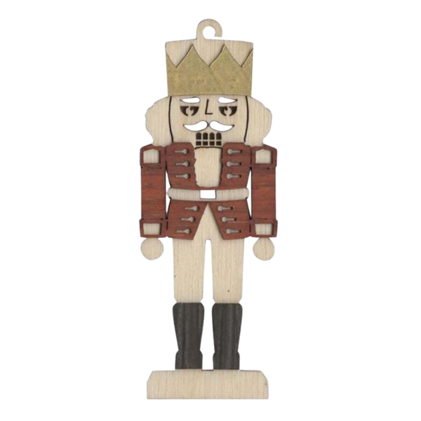Nutcracker wooden layered ornament depicting erzgebirge figures by Kuhnert