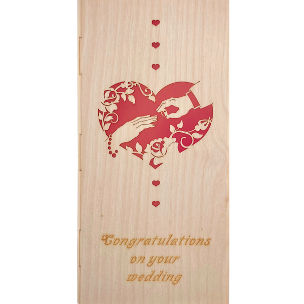 Folding Wood Congratulations Wedding Card by Kuhnert GmbH