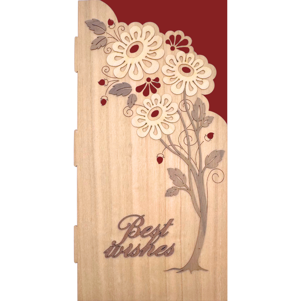 Folding Wood Best Wishes Card by Kuhnert GmbH