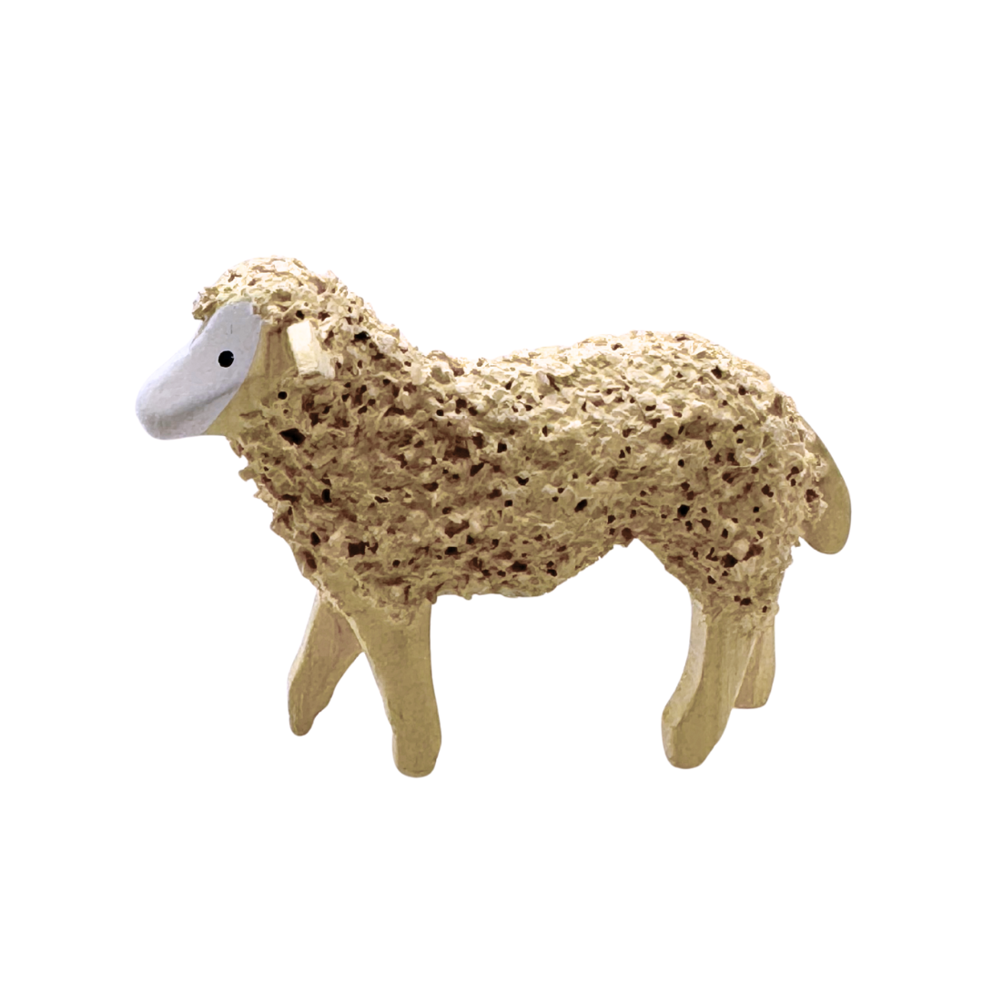 Sheep Walking, hand carved figure by Reifendrehwerk Christian Werner