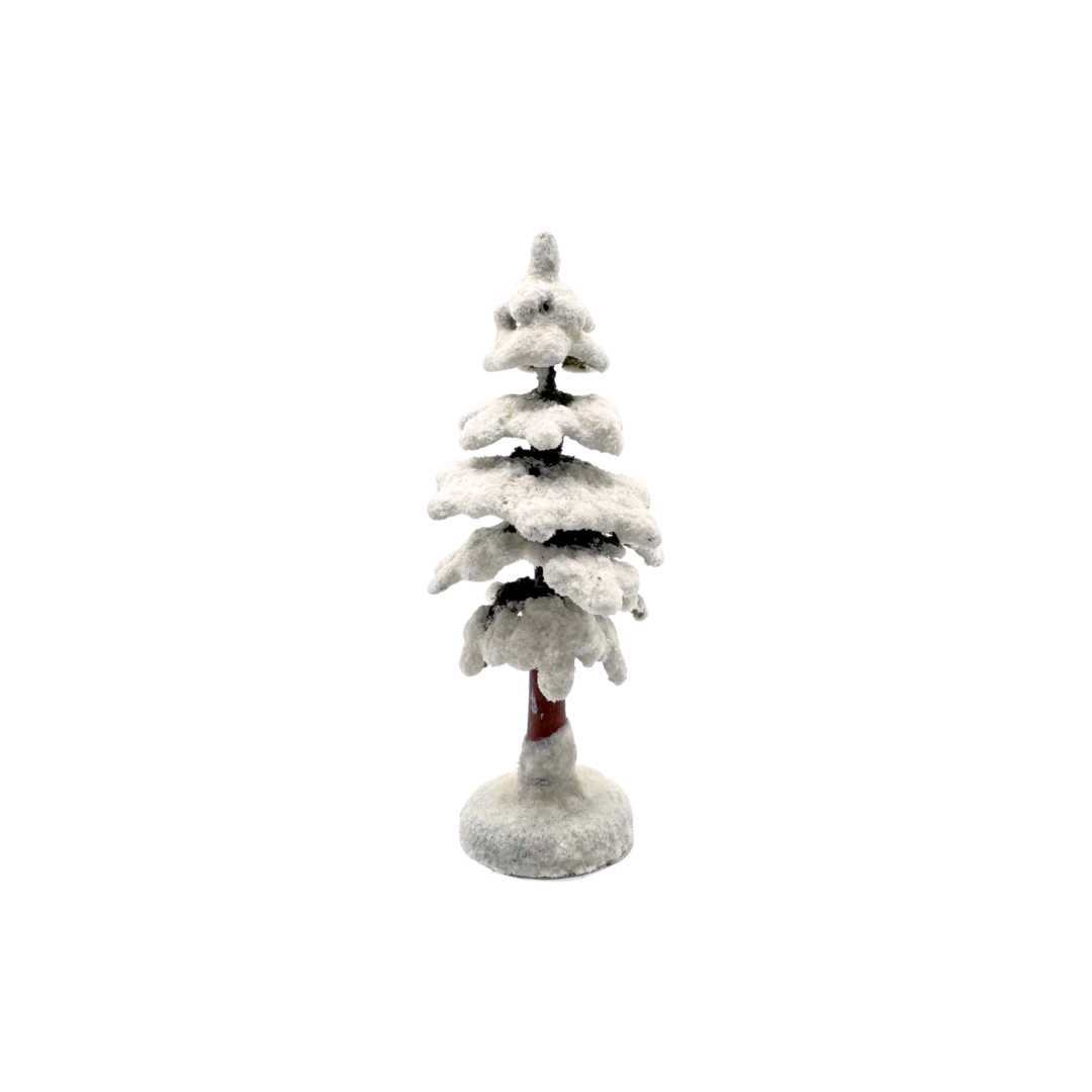 Slim Fir Tree, Winter, 8cm hand carved figure by Reifendrehwerk Christian Werner