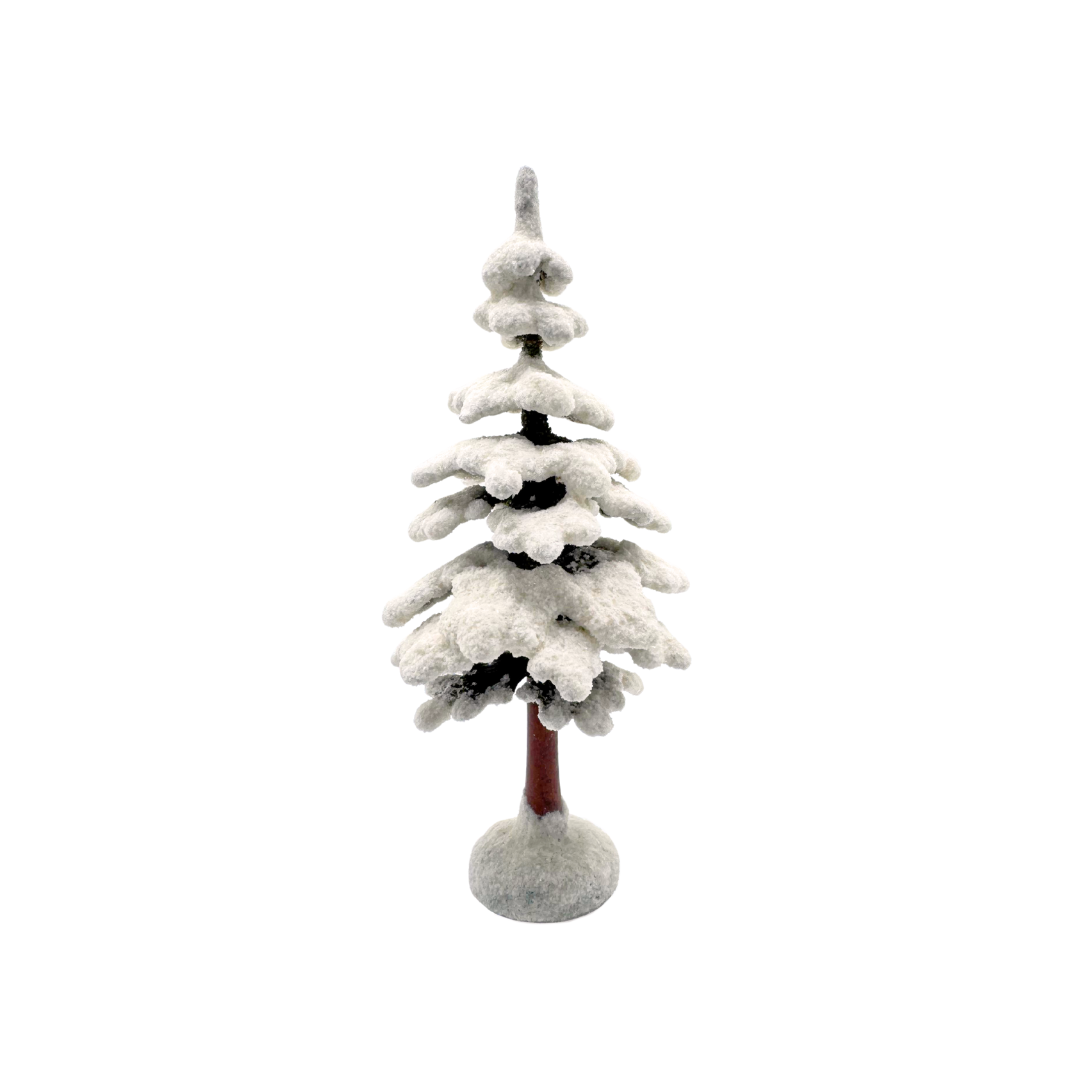 Slim Fir Tree, Winter, 10cm hand carved figure by Reifendrehwerk Christian Werner