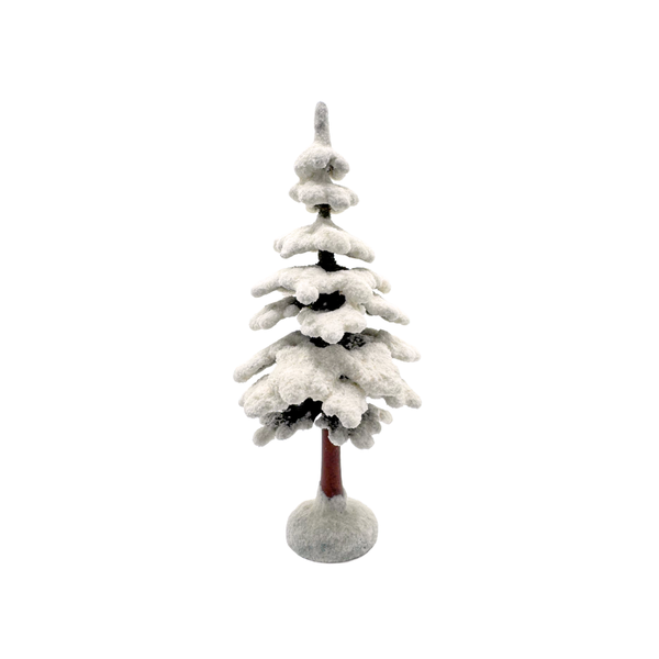 Slim Fir Tree, Winter, 10cm hand carved figure by Reifendrehwerk Christian Werner