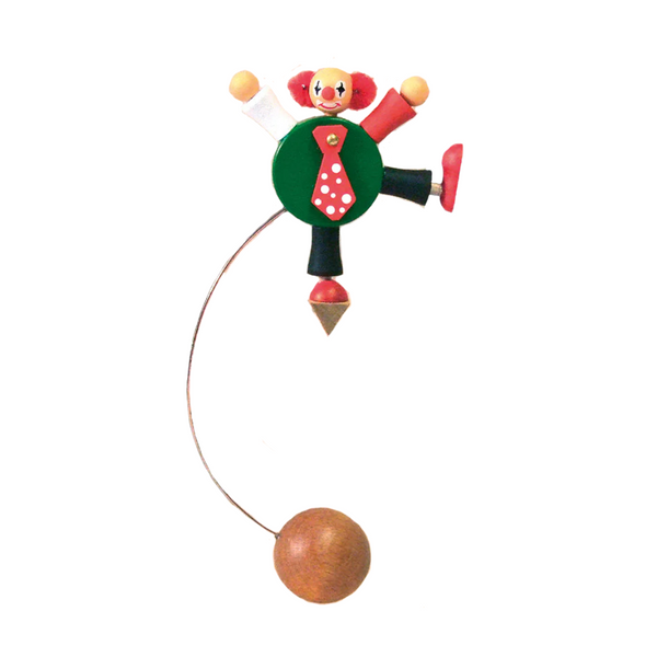 Rocking Clown with Tie, green