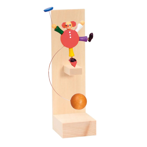 Clown acrobat with plate, small rocking figure