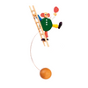 Clown acrobat on ladder, small rocking figure