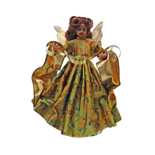 Wax Black Angel in Olive Dress by Margarete and Leonore Leidel in Iffeldorf