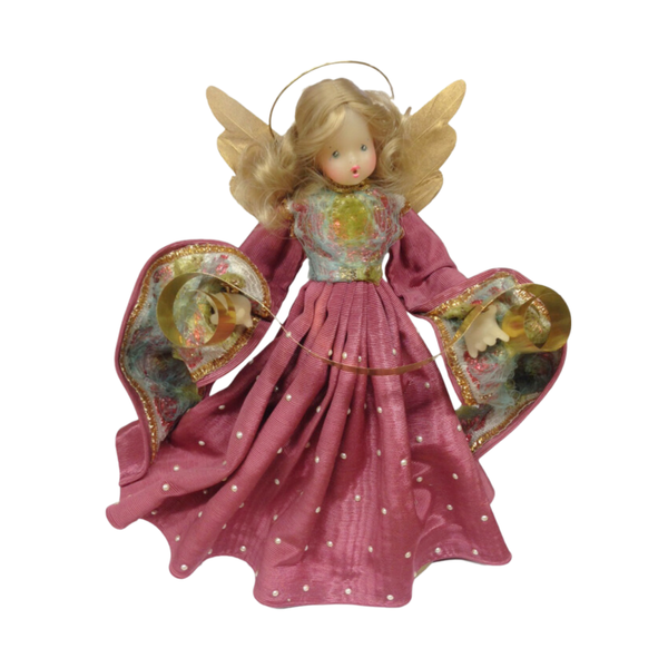 Wax Angel with Rose Beaded Dress by Margarete and Leonore Leidel in Iffeldorf