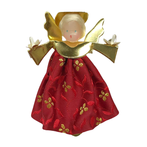 Red Wax Clip-On Angel Ornament by Margarete and Leonore Leidel in Iffeldorf