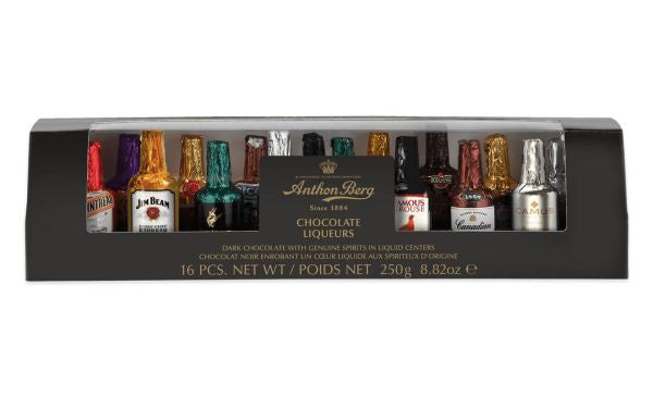 Anthon Berg Dark Chocolate Liqueur-Filled Bottles 16/Pk Assortment Box
