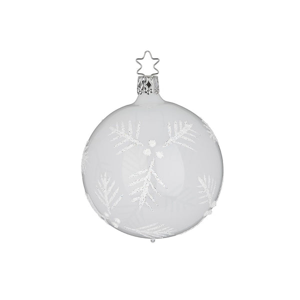 Magic Fir Ball, porcelain white pearl, 2.4" by Inge Glas of Germany