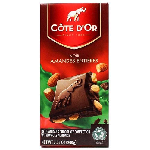 Cote D'Or Dark Chocolate With Whole Almonds Bar