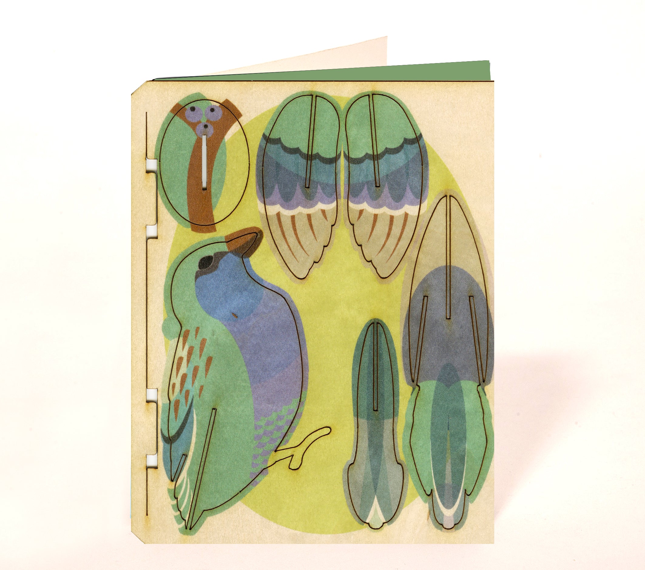 Bird 3D Wood Decoration Card by Formes-Berlin