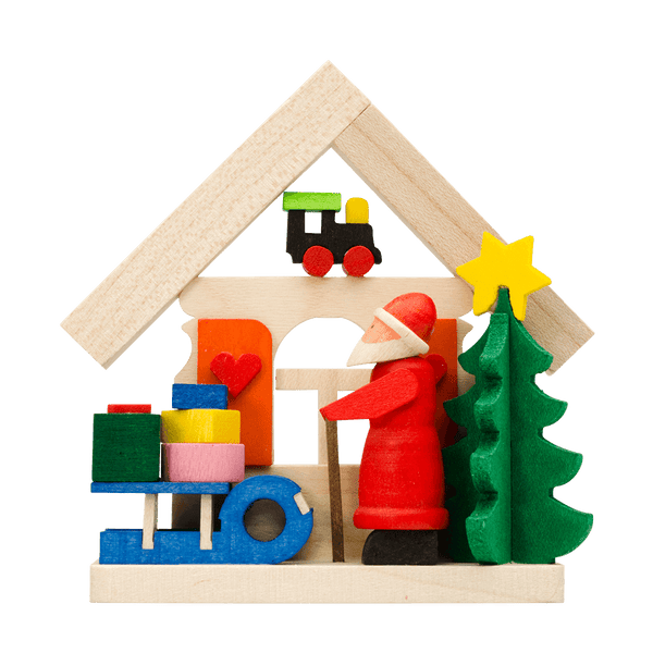 House Ornament with Figures by Graupner Holzminiaturen