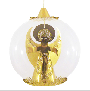 Angel Foil Ornament, 8cm, gold, punched by Resl Lenz