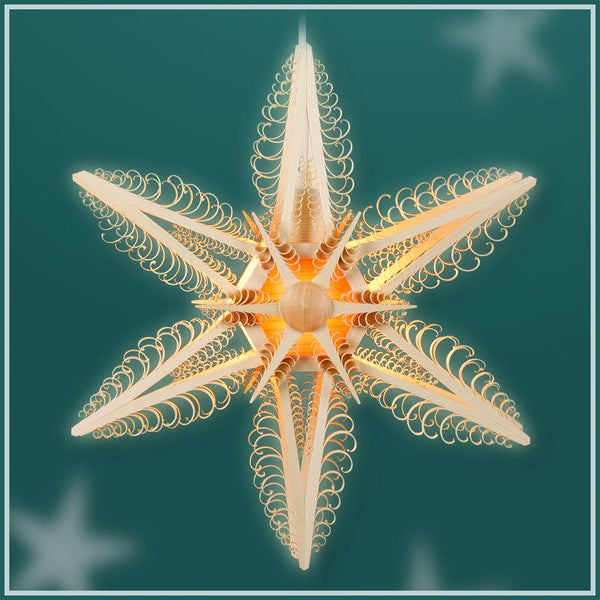 2 Layer Star Lighted Wall Hanging by Martina Rudolph in Seiffen