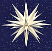 Plastic Moravian Star, WhiteInside/Outside
