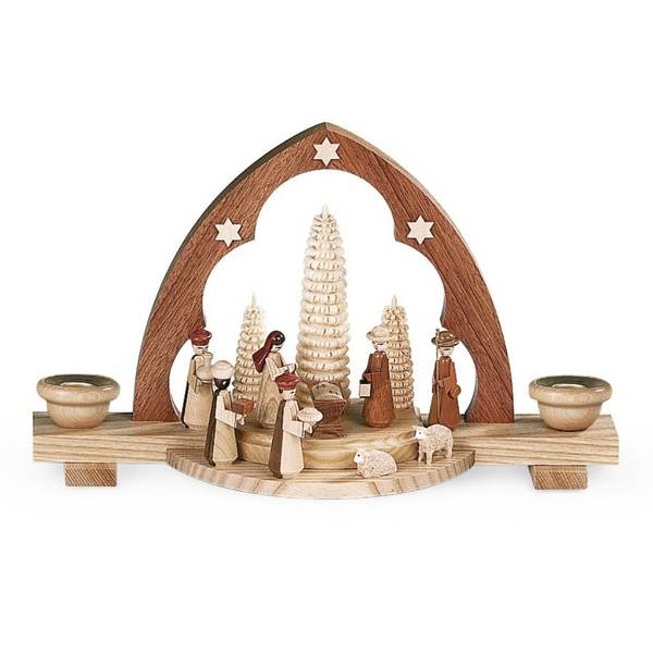 Candle arch nativity scene,