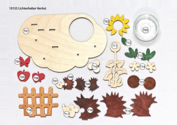 DIY Kit, "Autumn" Hedgehog Tea Light Holder by Kuhnert GmbH