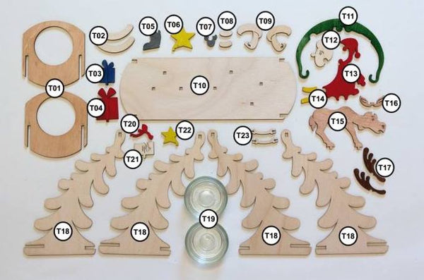 DIY Kit, Santa and Elk Tea Light Arch Candle Holder by Kuhnert GmbH