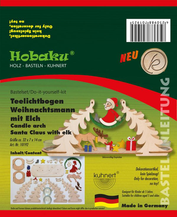 DIY Kit, Santa and Elk Tea Light Arch Candle Holder by Kuhnert GmbH