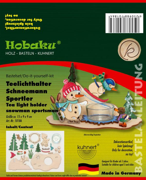 DIY Kit, Sporty Snowman Tea Light Holder by Kuhnert GmbH